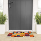 Vibrant Geometric Squares and Circles Pattern - Modern Craft Welcome Mat Gallery Image 3