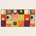 Vibrant Geometric Squares and Circles Pattern - Modern Craft Desk Mat Gallery Image 3