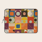 Vibrant Geometric Squares and Circles Pattern - Modern Craft Laptop Sleeve Gallery Image 1
