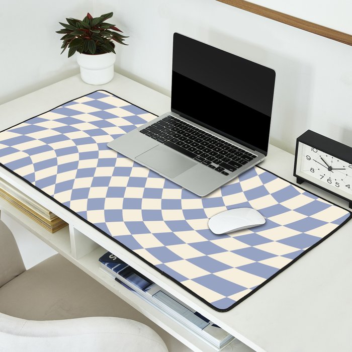 Sky Blue Checker Desk Mat Gallery Image 2
