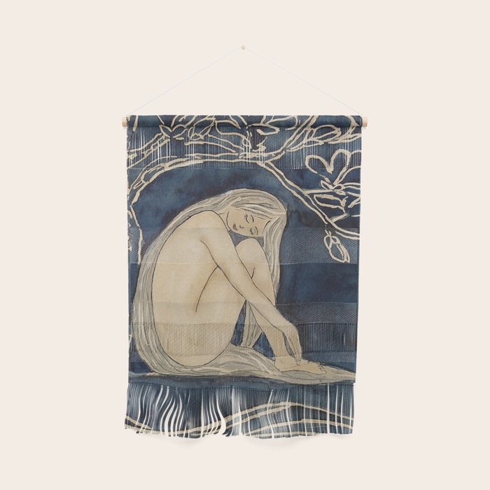 Girl sleeping under magnolia flowers Wall Hanging Gallery Image 1