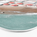 Aerial Beach Umbrellas Print, Coastal Beach Print, Aerial Photography, Ocean Waves Print, Sea Print, Modern Home Decor, Art Print Bath Mat Gallery Image 3