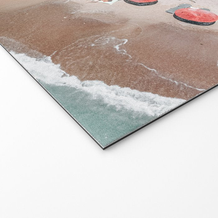 Aerial Beach Umbrellas Print, Coastal Beach Print, Aerial Photography, Ocean Waves Print, Sea Print, Modern Home Decor, Art Print Welcome Mat Gallery Image 2