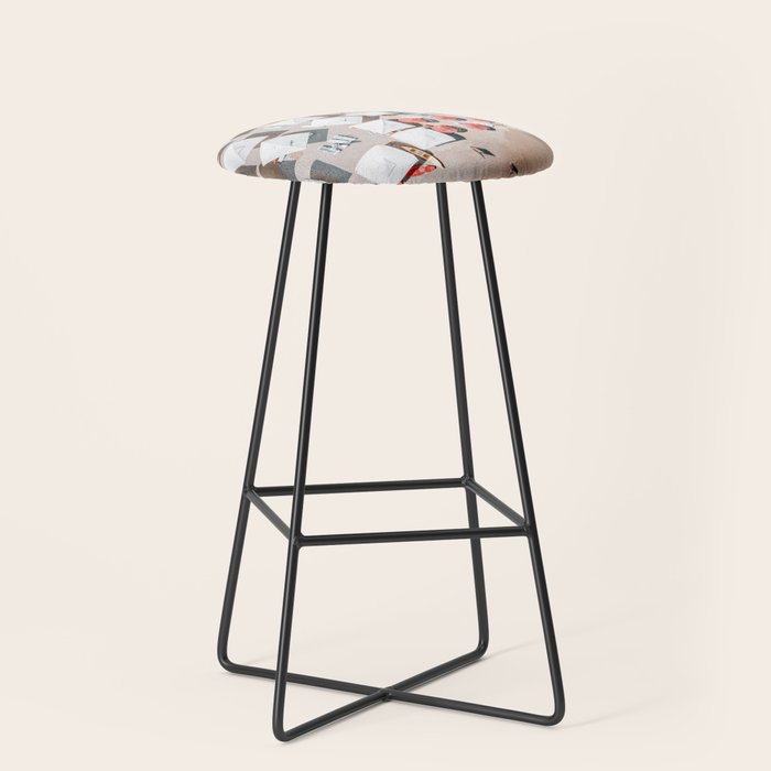 Aerial Beach Umbrellas Print, Coastal Beach Print, Aerial Photography, Ocean Waves Print, Sea Print, Modern Home Decor, Art Print Stool Gallery Image 1