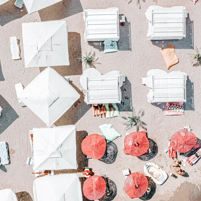 Aerial Beach Umbrellas Print, Coastal Beach Print, Aerial Photography, Ocean Waves Print, Sea Print, Modern Home Decor, Art Print Coffee Mug Gallery Image 2
