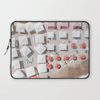 Aerial Beach Umbrellas Print, Coastal Beach Print, Aerial Photography, Ocean Waves Print, Sea Print, Modern Home Decor, Art Print Laptop Sleeve Gallery Image 1