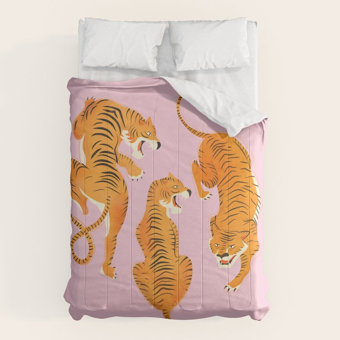 Three fierce tigers Comforter Gallery Image 1