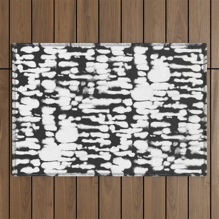 Inky Inverse Black and White Outdoor Rug