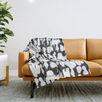 Inky Inverse Black and White Throw Blanket Gallery Image 1