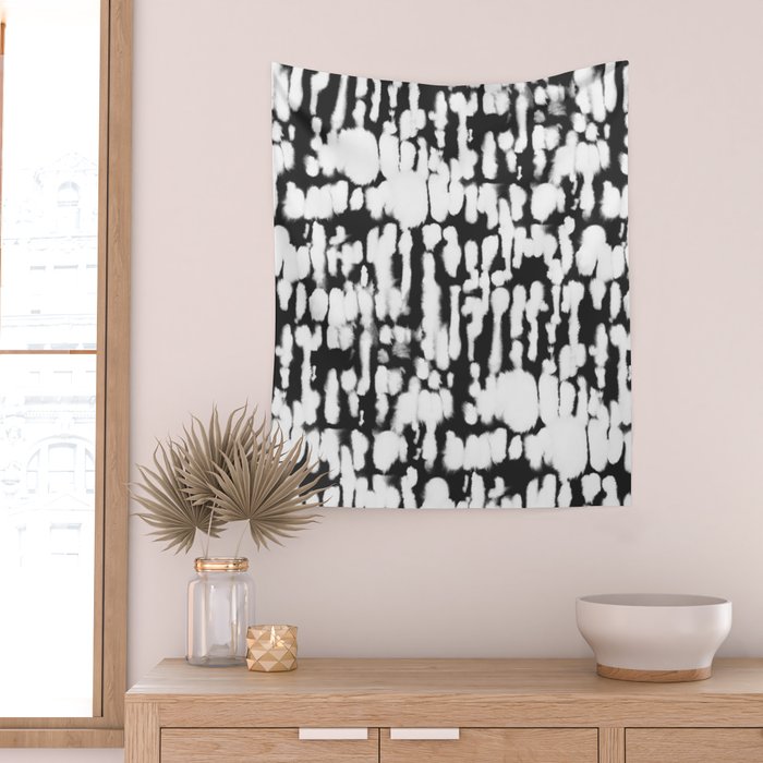 Inky Inverse Black and White Wall Tapestry Gallery Image 2