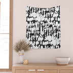 Inky Inverse Black and White Wall Tapestry Gallery Image 2