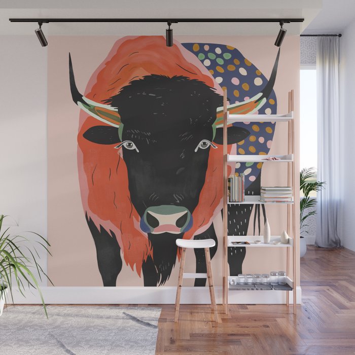 Vivid Bison Wall Mural Gallery Image 1