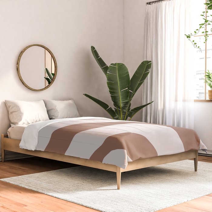 Organic Forms Retro Contemporary Modern Minimalist Abstract Pattern in Mocha Brown Comforter Gallery Image 2