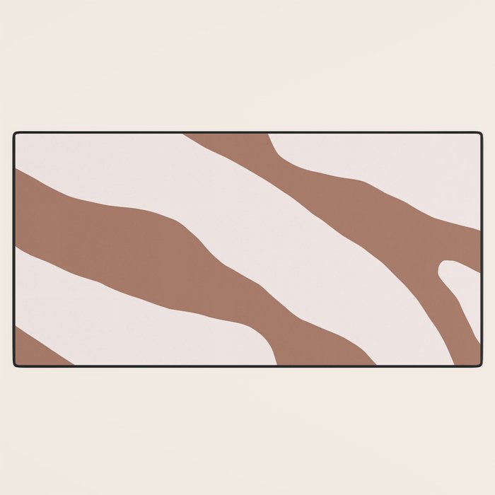 Organic Forms Retro Contemporary Modern Minimalist Abstract Pattern in Mocha Brown Desk Mat Gallery Image 3