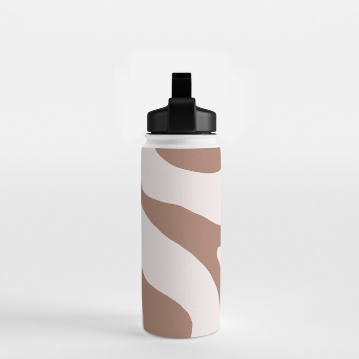 Organic Forms Retro Contemporary Modern Minimalist Abstract Pattern in Mocha Brown Water Bottle Gallery Image 2