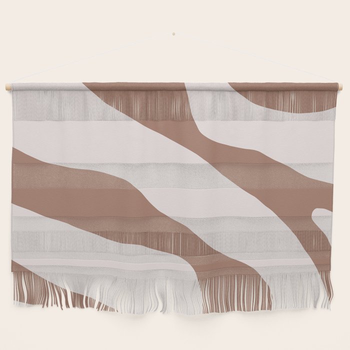 Organic Forms Retro Contemporary Modern Minimalist Abstract Pattern in Mocha Brown Wall Hanging Gallery Image 1