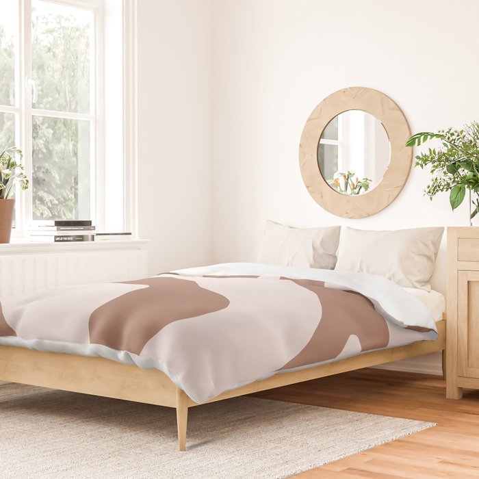 Organic Forms Retro Contemporary Modern Minimalist Abstract Pattern in Mocha Brown Duvet Cover Gallery Image 2