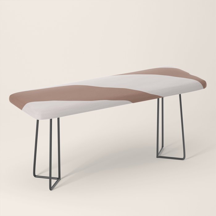 Organic Forms Retro Contemporary Modern Minimalist Abstract Pattern in Mocha Brown Bench Gallery Image 1