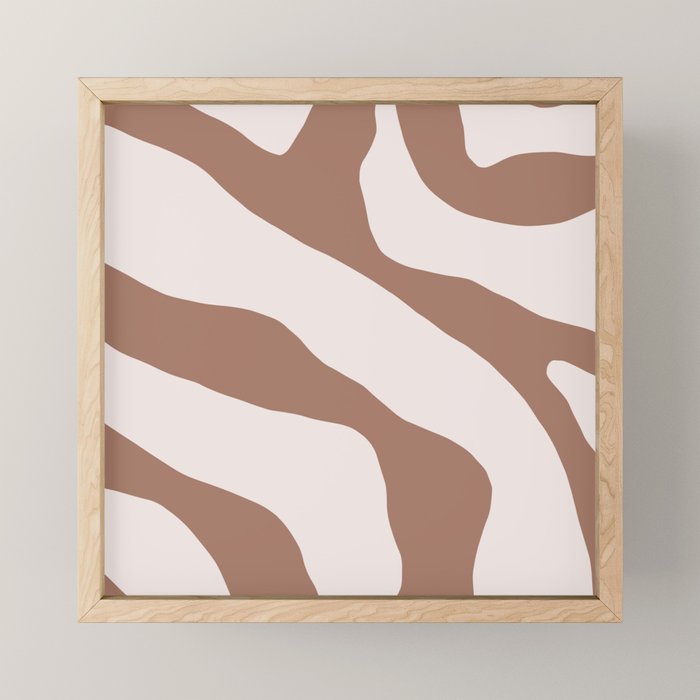 Organic Forms Retro Contemporary Modern Minimalist Abstract Pattern in Mocha Brown Mini Art Print Gallery Image 1