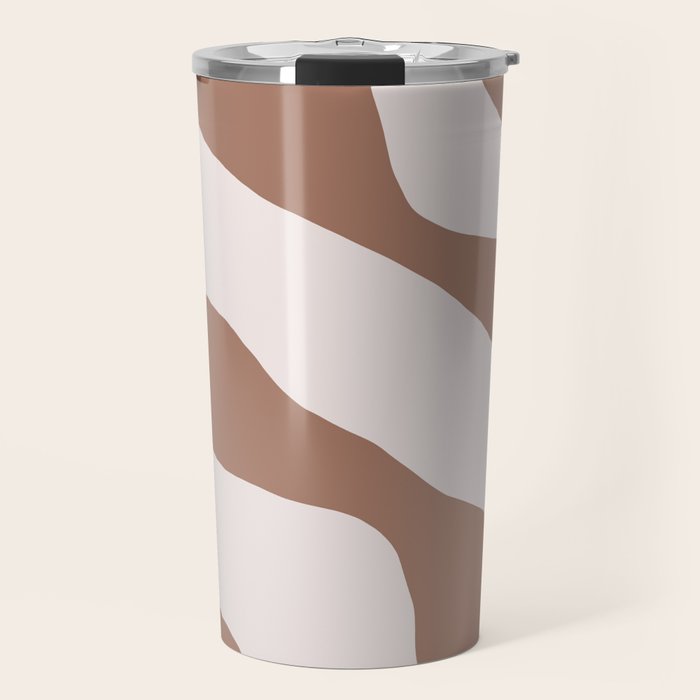 Organic Forms Retro Contemporary Modern Minimalist Abstract Pattern in Mocha Brown Travel Mug Gallery Image 1