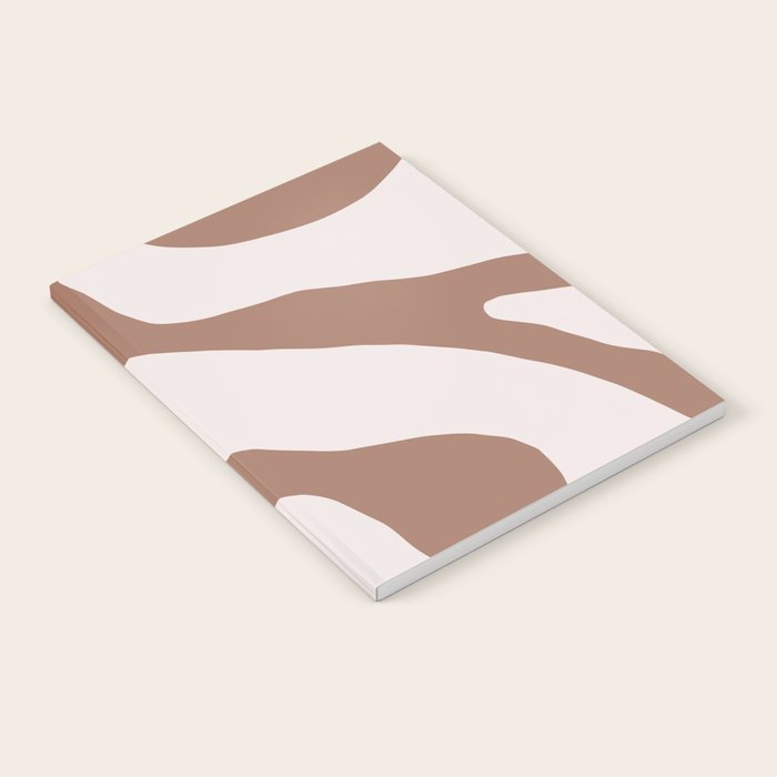 Organic Forms Retro Contemporary Modern Minimalist Abstract Pattern in Mocha Brown Notebook Gallery Image 1