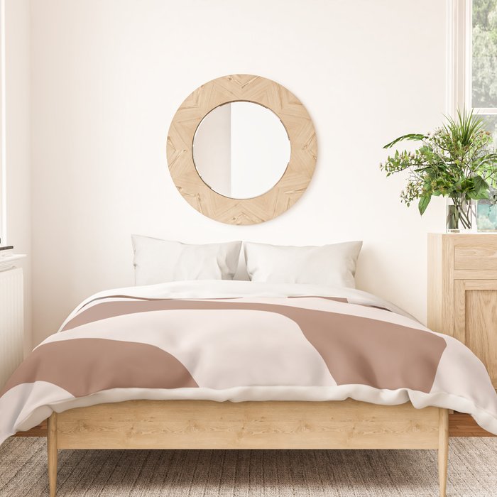 Organic Forms Retro Contemporary Modern Minimalist Abstract Pattern in Mocha Brown Duvet Cover Gallery Image 3