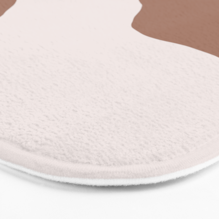 Organic Forms Retro Contemporary Modern Minimalist Abstract Pattern in Mocha Brown Bath Mat Gallery Image 3