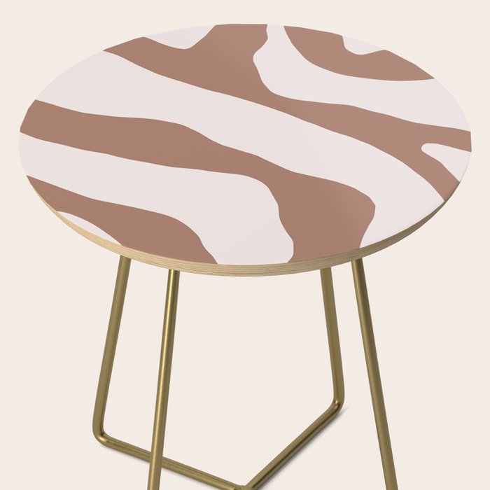 Organic Forms Retro Contemporary Modern Minimalist Abstract Pattern in Mocha Brown Side Table Gallery Image 2