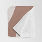 Organic Forms Retro Contemporary Modern Minimalist Abstract Pattern in Mocha Brown Throw Blanket Gallery Image 3