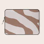 Organic Forms Retro Contemporary Modern Minimalist Abstract Pattern in Mocha Brown Laptop Sleeve Gallery Image 1