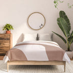 Organic Forms Retro Contemporary Modern Minimalist Abstract Pattern in Mocha Brown Comforter Gallery Image 3