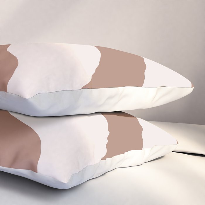 Organic Forms Retro Contemporary Modern Minimalist Abstract Pattern in Mocha Brown Pillow Sham Gallery Image 3