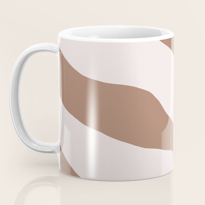Organic Forms Retro Contemporary Modern Minimalist Abstract Pattern in Mocha Brown Coffee Mug Gallery Image 3