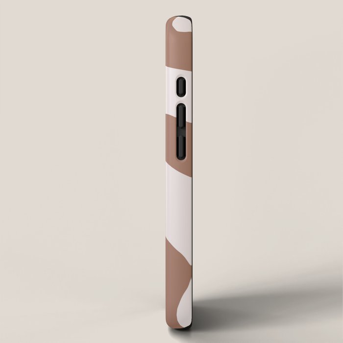 Organic Forms Retro Contemporary Modern Minimalist Abstract Pattern in Mocha Brown iPhone Case Gallery Image 2