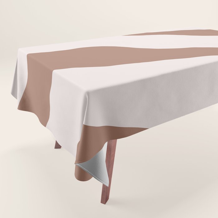 Organic Forms Retro Contemporary Modern Minimalist Abstract Pattern in Mocha Brown Tablecloth Gallery Image 1