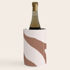 Organic Forms Retro Contemporary Modern Minimalist Abstract Pattern in Mocha Brown Wine Chiller Gallery Image 3