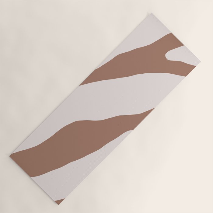 Organic Forms Retro Contemporary Modern Minimalist Abstract Pattern in Mocha Brown Yoga Mat Gallery Image 1