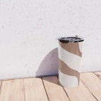 Organic Forms Retro Contemporary Modern Minimalist Abstract Pattern in Mocha Brown Travel Mug Gallery Image 4