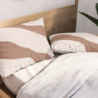 Organic Forms Retro Contemporary Modern Minimalist Abstract Pattern in Mocha Brown Pillow Sham Gallery Image 2