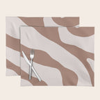 Organic Forms Retro Contemporary Modern Minimalist Abstract Pattern in Mocha Brown Placemat Gallery Image 1