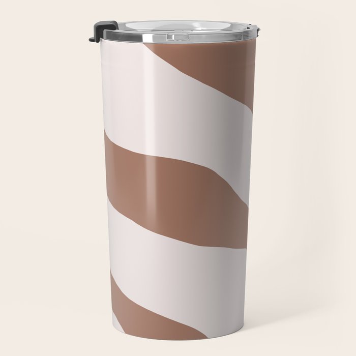 Organic Forms Retro Contemporary Modern Minimalist Abstract Pattern in Mocha Brown Travel Mug Gallery Image 3