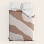Organic Forms Retro Contemporary Modern Minimalist Abstract Pattern in Mocha Brown Comforter Gallery Image 6