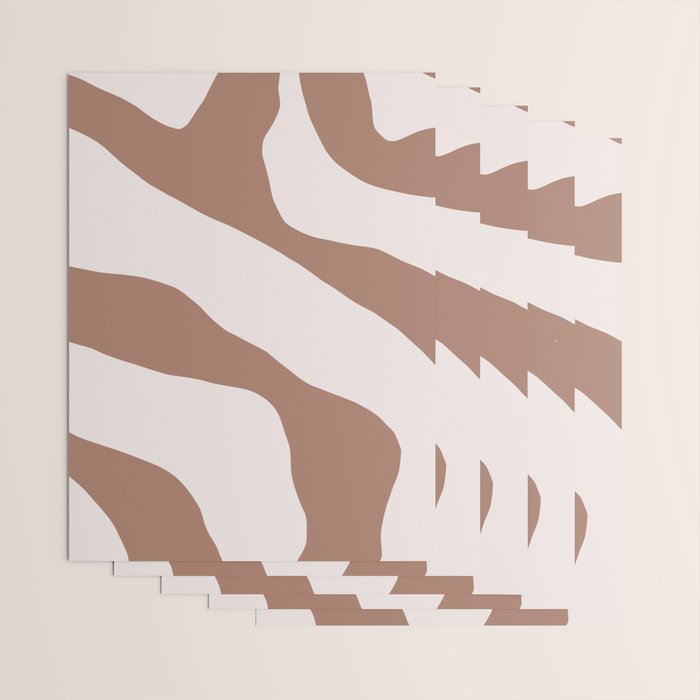 Organic Forms Retro Contemporary Modern Minimalist Abstract Pattern in Mocha Brown Wrapping Paper Gallery Image 3