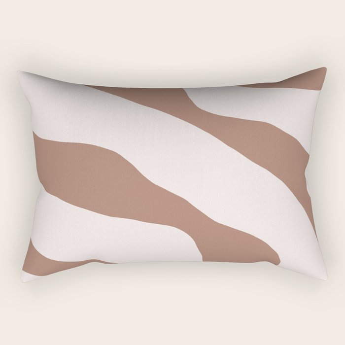 Organic Forms Retro Contemporary Modern Minimalist Abstract Pattern in Mocha Brown Rectangular Pillow Gallery Image 2