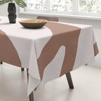 Organic Forms Retro Contemporary Modern Minimalist Abstract Pattern in Mocha Brown Tablecloth Gallery Image 3