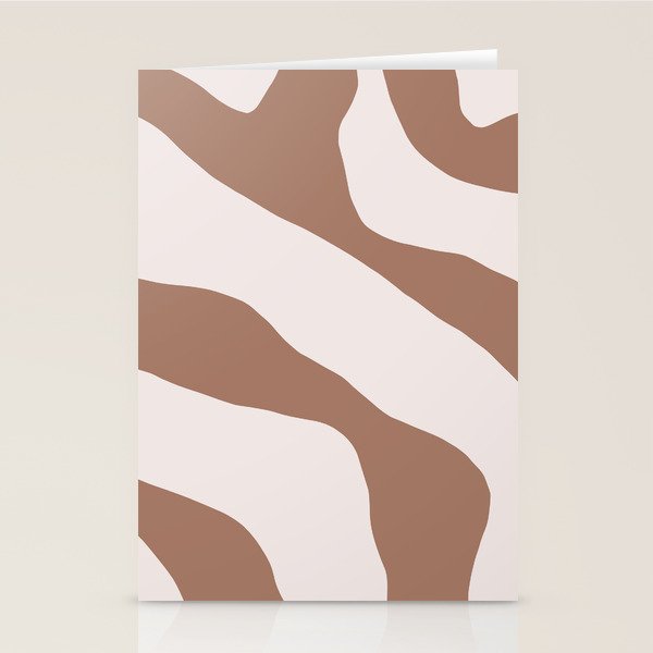 Organic Forms Retro Contemporary Modern Minimalist Abstract Pattern in Mocha Brown Stationery Card Gallery Image 2