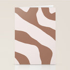 Organic Forms Retro Contemporary Modern Minimalist Abstract Pattern in Mocha Brown Stationery Card Gallery Image 2