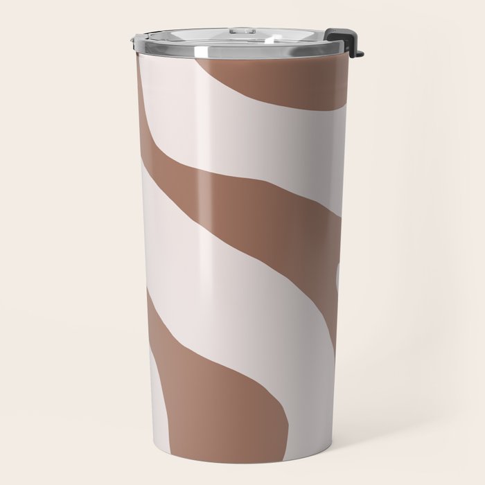 Organic Forms Retro Contemporary Modern Minimalist Abstract Pattern in Mocha Brown Travel Mug Gallery Image 2