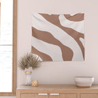 Organic Forms Retro Contemporary Modern Minimalist Abstract Pattern in Mocha Brown Wall Tapestry Gallery Image 2