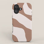 Organic Forms Retro Contemporary Modern Minimalist Abstract Pattern in Mocha Brown iPhone Case Gallery Image 1
